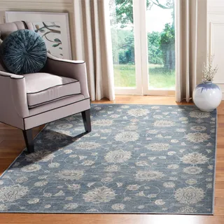 SAFAVIEH Traditionell Teppich für Wohnzimmer, Esszimmer, Schlafzimmer - Vintage Collection, Kurzer Flor, Blau und Beige, 99 X 140 cm