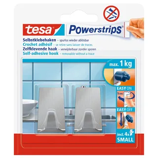 Tesa Garderobenhaken Tesa Powerstrips Small Edelstahl