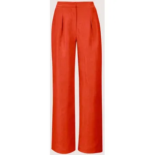 Bundfaltenhose MADELEINE "Hose Weite Leinenhose mit Bundfalten", Damen, Gr. 18, N + K Gr, orange (blutorange), Obermaterial: 100% Leinen LI., Modern, normal, Hosen Bundfaltenhose