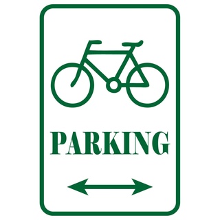 Schatzmix Fahrrad Parking weiß-grünes Metallschild 20x30 Wanddeko tin Sign Blechschild, Blech, Mehrfarbig, 20x30 cm