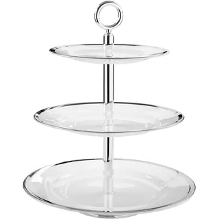 Fink Etagere »PLATINUM«, (1 tlg.), Servierplatte mit Platinumrand, mit 3 Etagen, Höhe ca. 39 cm