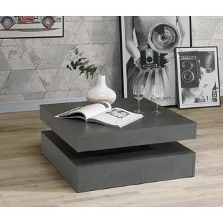 Forte Couchtisch grau Holz 78 x 35 x 78 cm