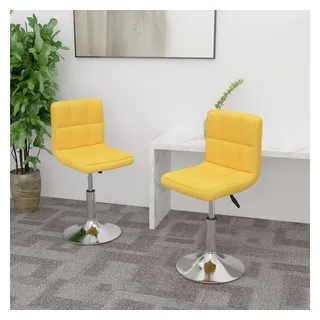 vidaXL Esszimmerstühle 2 Stk. Drehbar Gelb Stoff