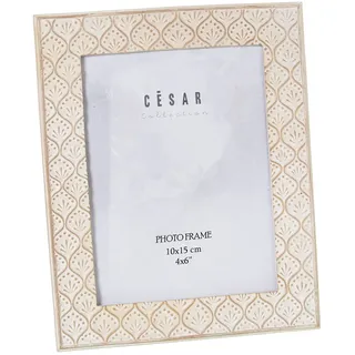 DRW Bilderrahmen aus Kunstharz, 10 x 15 cm, Antikweiß, 16 x 1,5 x 20,5 cm, für 10 x 15 cm