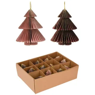 Mobili Rebecca Weihnachtsbaumschmuck Set, 12 pieces Mehrfarbig 8/8/8 cm , Papier , 8x8x8 cm , Dekoration, Weihnachtsdekoration, Christbaumschmuck