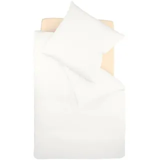 FLEURESSE Satin Unifarben Weiß 240 x 220 cm + 2 x 80 x 80 cm