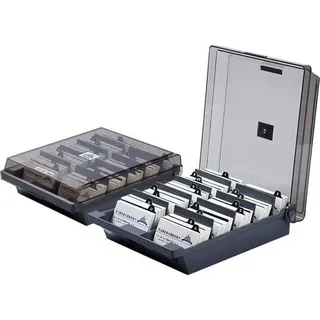 Aufbewahrungsbox für Visitenkarten – Organizer für Kreditkarten – Ordner mit 1000 Karten, mit Trennwänden von A bis Z – Grau. - Grau