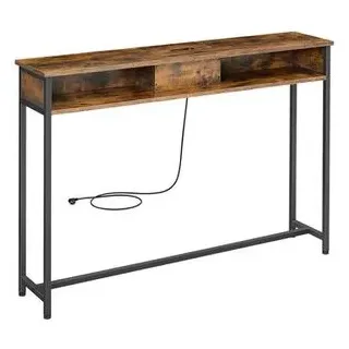 VASAGLE Konsolentisch 25 x 120 x 81 cm vintagebraun-tintenschwarz