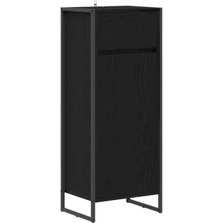 vidaXL Badezimmerschrank mit Tür Schwarz Eichen-Optik 40 x 30 x 100 cm - Schwarz
