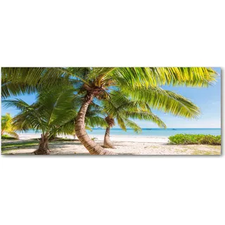 Tulup® Küchenrückwand Spritzschutz aus Glas -125x50 -Spritzschutz auf gehärtetes Glas Deko Landschaften Tropischer Strand