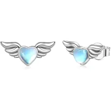 VONALA Guardian Angel Wings Ohrringe Sterling Silber Kommunion Taufe Schmuck Geburtstag Geschenk für Damen Mädchen Kinder