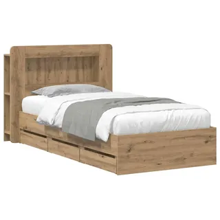 vidaXL Bettgestell mit Stauraum und Kopfteil Artisan-Eiche 80 x 200 cm - Braun