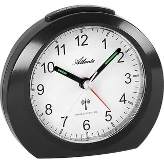 Atlanta 1856/7 Wecker Funk Funkwecker schwarz mit Licht Snooze - Schwarz, Weiß