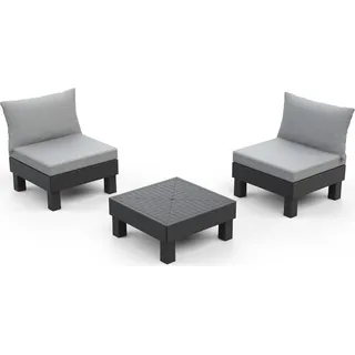 Gartenmöbel Keter Elements Balkon Modulare Garnitur graphit - Schwarz, Grau