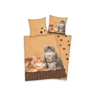 Herding Wende Bettwäsche Set Katzen Bettwäsche 135 x 200cm