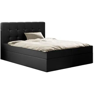 kaiser möbel Boxspringbett mit matratze und bettkasten, Ludano 180 cm x 200 cm stoff Cayenne Schwarz H3 - Schwarz