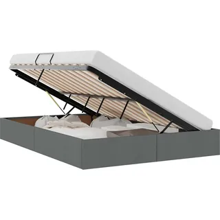 vidaXL Ottoman Bettgestell mit Speicher Dunkelgrau 140 x 200 cm Stoff - Dunkelgrau