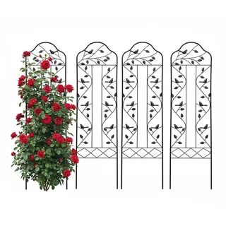Relaxdays Rankgitter-Set 32 x 115 cm Schwarz