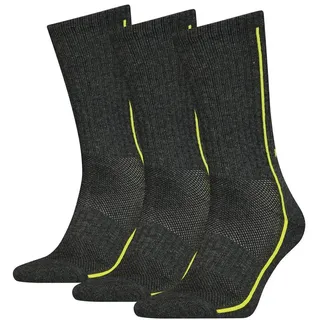 Kurzsocken HEAD "Socken 3er Pack", Damen, Gr. 35-38, grau (dunkelgrau), Obermaterial: 50% Polyester PES. 26% Polyamid PA. 21% Baumwolle CO. 3% Elasthan EL., Socken Kurzsocken