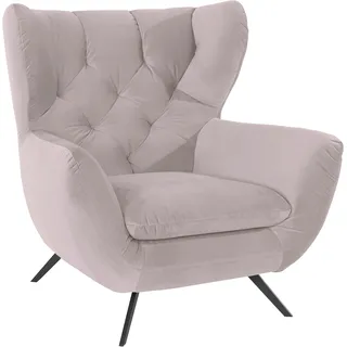 3C Candy Sessel »Beatrice Ohrensessel mit Knopfheftung im Rücken« bequemer Retro Solitärsessel auch in Cord und Fellimitat, rosa