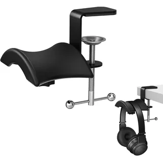 KopfhöRerstäNder, Headphone Stand, KopfhöRer StäNder Schwarz, Headset Halterung Tisch für Tischplatten mit einer Dicke von weniger als 4.5 cm, KopfhöRer Halter für nagelfreie und leimfreie Montage