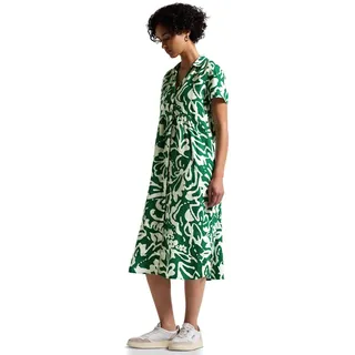 Street One Damen A144348 Gemustertes Leinenkleid, Glowing Green, 44