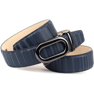 Ledergürtel ANTHONI CROWN, Damen, Gr. 85, blau, Rindsleder, unifarben, Gürtel Ledergürtel, in elegantem Design mit auffallender Schließe, leicht bombiert