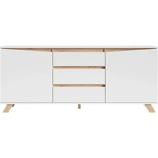 byLIVING Sideboard Valentin 180 x 76 x 38 cm Weiß
