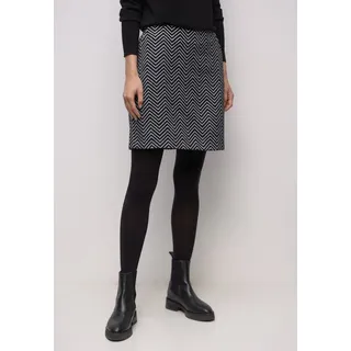 STREET ONE Damen 3610183 Zick-Zack Jacquard Rock, Schwarz, 40