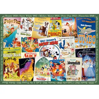 Ravensburger Puzzle 19874 - Disney Vintage Movie Poster - 1000 Teile Disney Puzzle für Erwachsene und Kinder ab 14 Jahren