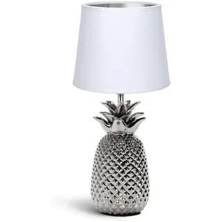 Aigostar Tischlampe Keramik Tischleuchte Lampe für Nachttisch Beistelltisch Dekolampe Nachttischlampe Stoffschirm E14 Lustig