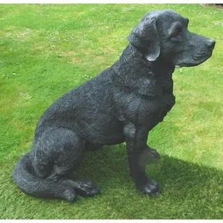 Gartenfigur Hund Labrador 52cm sitzend schwarz 2274 Garten lebensecht Figur - schwarz - Lebensgroß