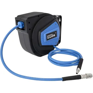 Güde Automatikschlauchtrommel 10 m (Arbeitsdruck 12 bar, 180° schwenkbar, hochflexibler öl- und temperaturbeständiger Druckluftschlauch, Anschlussgewinde 1/4", Wandhalterung)