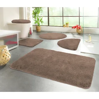 KiNZLER Badematte »Chaozhou« Höhe 20 mm rutschhemmend beschichtet fußbodenheizungsgeeignet Badteppich, Uni Farben, weich, als rechteckig, rund & Set erhältlich, braun