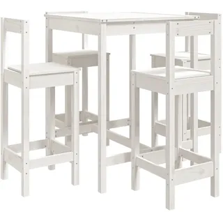 vidaXL Gartenbar-Set 5-tlg. Weiß