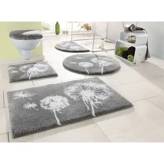 Grund Badematte "Pusteblume, Badvorleger, Badezimmer Teppich, sehr weich" Höhe 20 mm rutschhemmend beschichtet fußbodenheizungsgeeignet  schnell trocknend weiche Haptik, auch als 2-teiliges Set erhältlich, Made in Europe, stein