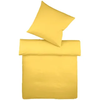 FLEURESSE Provence Bettwäsche-Set im Leinen-Mix lemon 155x220+80x80 cm