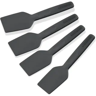 Fackelmann 25286 4 Stück Raclette-Spatel Käsewender Mini Kunststoffspatel Schaber Pfannenwender Pfannenwender Kunststoff schwarz 16 cm