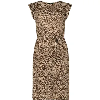 Minikleid ZERO "Minikleid mit Gürtel", Damen, Gr. 40, EURO, beige (beige, braun), Obermaterial: 100% Polyester PES., Kleider Minikleid