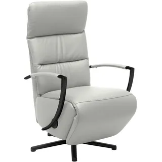 Cantus Relaxsessel , Silberfarben , Leder , Echtleder , Color-Finish-Leder , 64x112x80 cm , Fußauswahl, Lederauswahl, Stoffauswahl, Relaxfunktion , Wohnzimmer, Sessel, Ledersessel