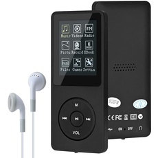Lychee MP3/MP4 Digitaler Musik-Player, 8 GB, tragbarer HiFi verlustfreier Sound Musik-Player mit Musik/Video/Sprachaufnahme/FM-Radio/E-Book-Reader, unterstützt bis zu 64 GB (schwarz)