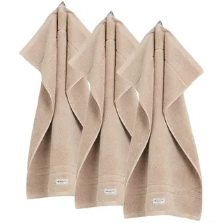 GANT Gästetuch Premium Towel Handtuchset 3-tlg. beige