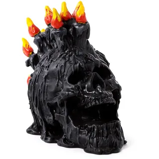 Puckator Dekorativer Totenkopf mit Kerzen & losem Wachs – Schrei – Skulptur aus Kunstharz – Figur Gothisches Accessoire für Zuhause und Halloween