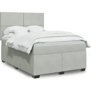 Langlebige Boxspringbett mit Matratze Hellgrau 160x200 cm Samt Gästebett mit Lattenrost Möbel2144766 - Grau