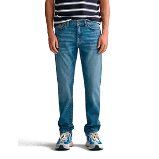 GANT Herren Slim Jeans, MID Blue Worn IN, Standard