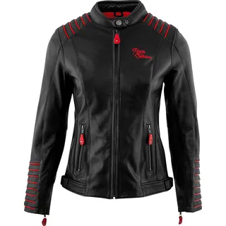 Rusty Stitches Amanda, Lederjacke Damen - Schwarz/Rot / 38