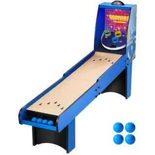 VEVOR 8 Fuß Roll und Score klassischer Arcade-Spieltisch mit elektronischem Punktezähler, Sound, automatischer Ballrückgabe für Spielzimmer für Erwachsene Familien, 4 Bälle enthalten