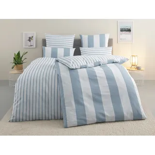 Home affaire Bettwäsche »Sari« 2 tlg. in verschiedenen Qualitäten, maritime Bettwäsche mit Streifen, blau