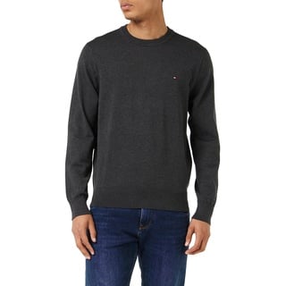 Tommy Hilfiger Herren Pullover Crew Neck Sweater Strickpullover, Grau (Dark Grey Heather Huafu), XS