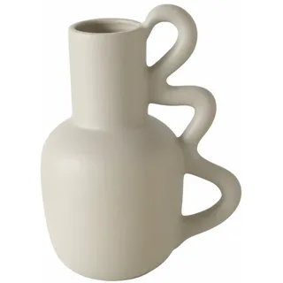 Boltze Home Vase Ton matt Reves 24 cm , Beige , Keramik , 23.7 cm , Dekoration, Vasen, Keramikvasen